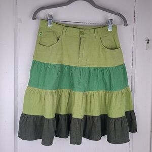 The Children Place Girls Size 14 Corduroy Green Multi Skirt